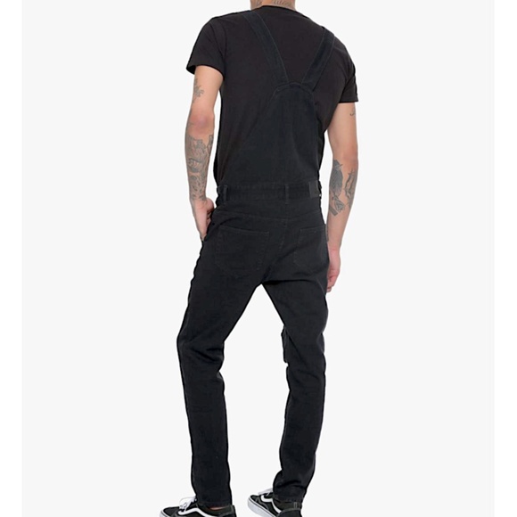 Hot Topic XXX RUDE Black Destructed Overalls - Unisex Size 28 Waist - Picture 3 of 11